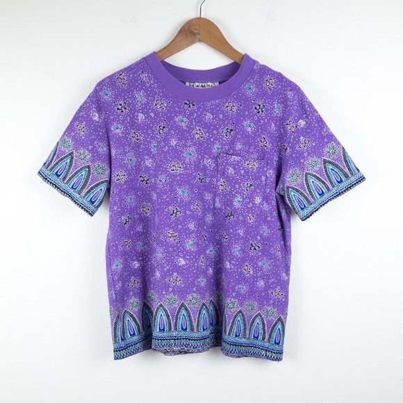 Vintage Printed Shorts & T-Shirt Two Piece Matching Set M - Picture 5 of 13